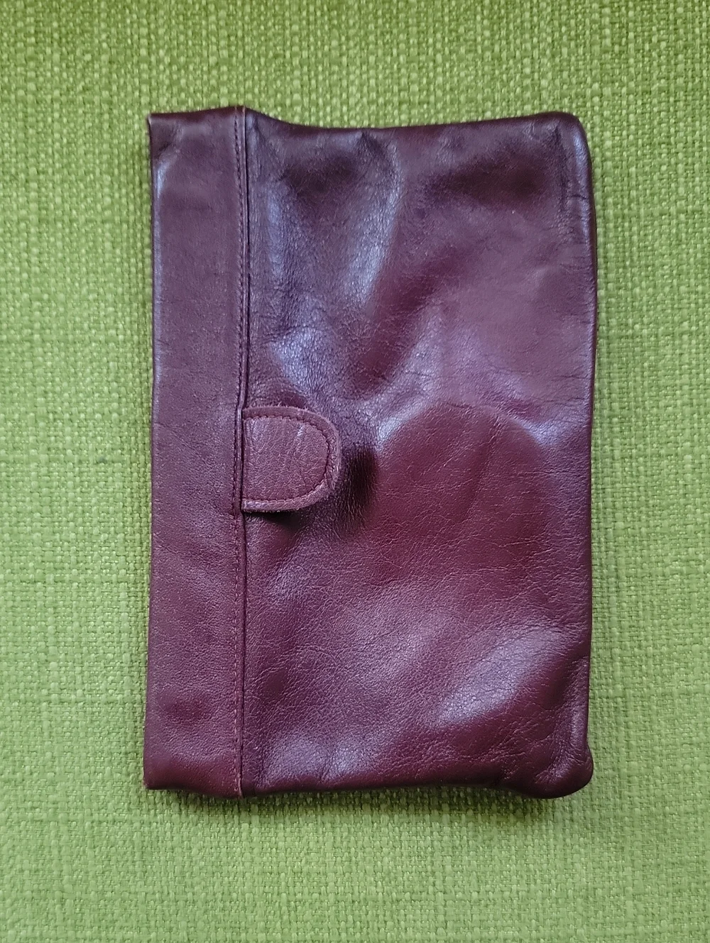 Vintage By BOSCA Leather  Clutch with Gold Accent